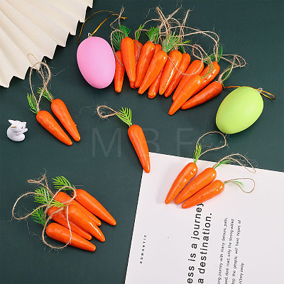 Easter Theme Imitation Carrot Foam & Plastic Pendant Decoration HJEW-WH0069-21-1