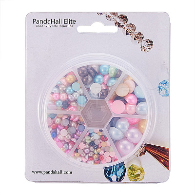 1Box ABS Plastic Imitation Pearl Dome Cabochons SACR-PH0001-M-1