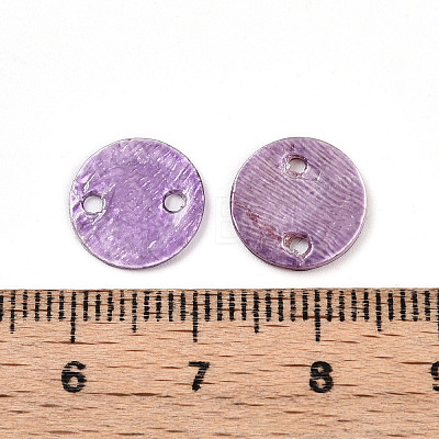 Spray Painted Natural Capiz Shell Connector Charms SSHEL-N039-03B-1