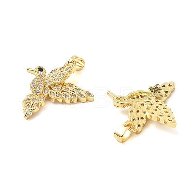 Brass Micro Pave Clear Cubic Zirconia Pendants KK-G533-07E-G-1