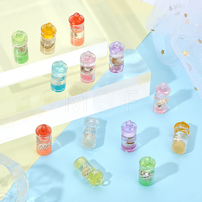 48Pcs 8 Colors Luminous Plastic Pendants KY-CA0001-41-1