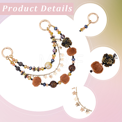 1Pc Alloy & Resin Phone Hand Strap Chains AJEW-BM0001-33B-1