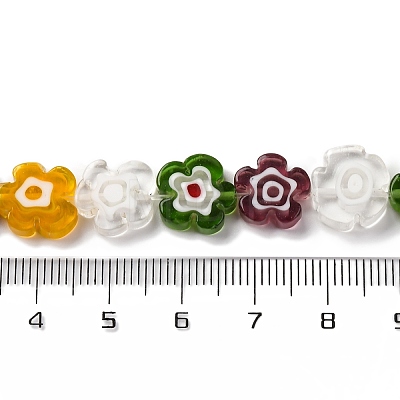 Handmade Millefiori Lampwork Beads Strands X-LAMP-G164-03J-1