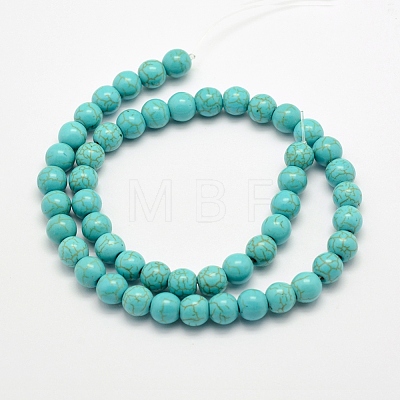 Synthetic Turquoise Beads Strands X-TURQ-F007-01B-6mm-1
