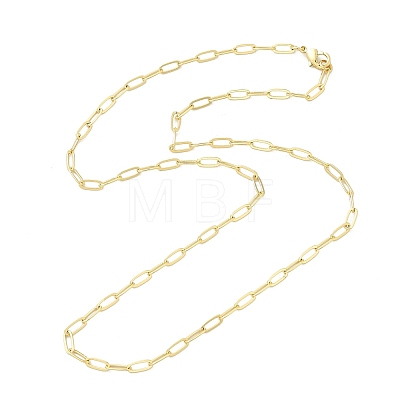 Brass Paperclip Chain Necklaces NJEW-A042-17G-02-1