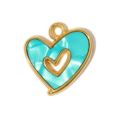 304 Stainless Steel Shell Pendants STAS-OY004-97G-1