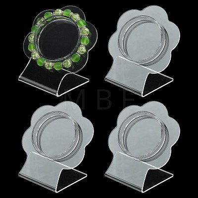 4Pcs Clear Acrylic Slant Back Single Bracelet Bangle Display Stands AC-FS5191-01B-1