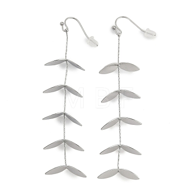 304 Stainless Steel Leaf Stud Earrings for Women EJEW-R008-02P-1