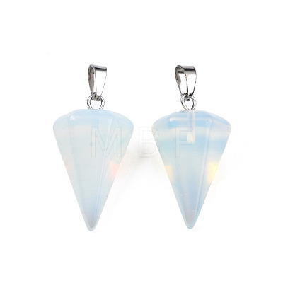 Cone/Spike/Pendulum Opalite Stone Pendants G-R278-85-1