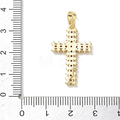 Easter Religion Brass Micro Pave Red Cubic Zirconia Pendants KK-T085-18C-G-1