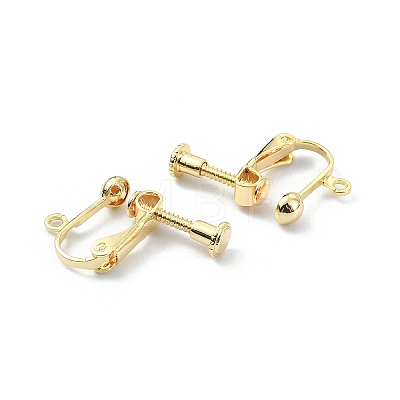 Brass Clip-on Earring Findings KK-P232-05G-1