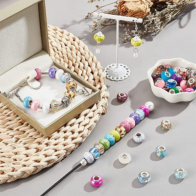  120Pcs 4 Style Resin & Acrylic European Beads OPDL-NB0001-15-1