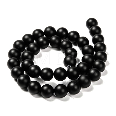 Natural Black Agate Beads Strands X-G-D543-10mm-1