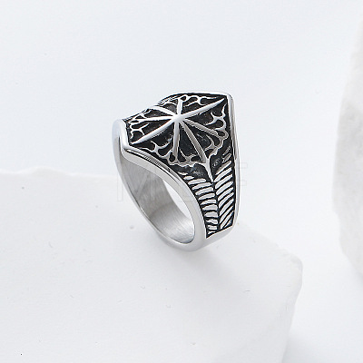 Eight-Point Star 304 Stainless Steel Finger Rings UT4019-1-1