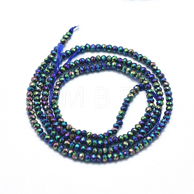 Electroplate Glass Beads Strands GLAA-F079-A-FP07-1