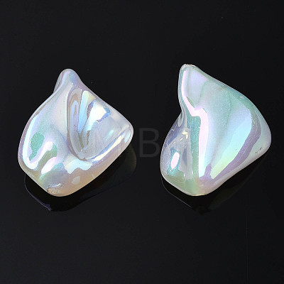 Rainbow Iridescent Plating Acrylic Beads PACR-S221-002-1