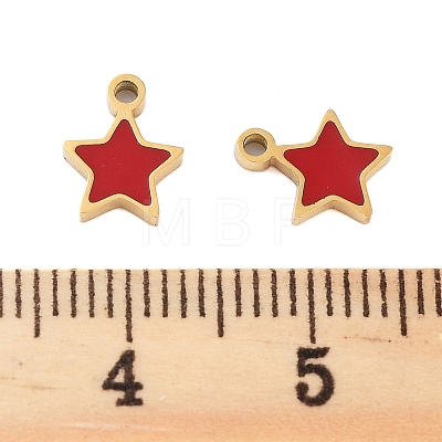 Ion Plating(IP) 304 Stainless Steel Enamel Charms STAS-Z078-24G-1