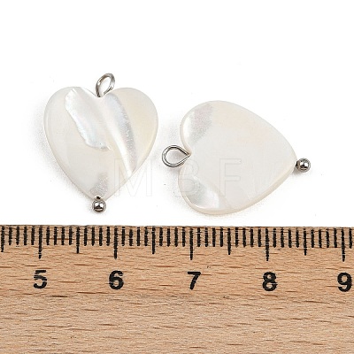 Natural Shell Heart Pendants X1-STAS-D378-34P-1