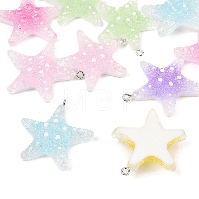 Transparent Resin Pendants RESI-P049-02B-P-1