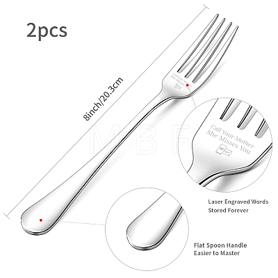 Globleland 1 Set 2Pcs 304 Stainless Steel Fork AJEW-GL0001-19-061-1