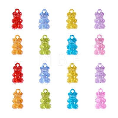 90Pcs 9 Colors Transparent Acrylic Pendants TACR-CJ0001-29-1