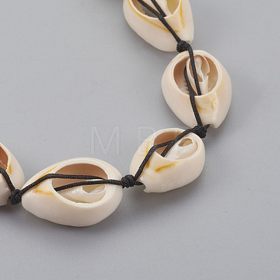 Cowrie Shell Beaded Necklaces NJEW-JN02293-1