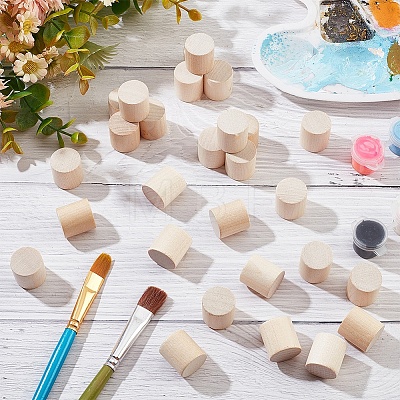 Unfinished Beech Wood Round Pillars DIY-WH0349-08-1