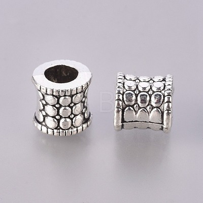 Antique Silver Tone Large Hole Tibetan Silver Column European Beads X-LFH10273Y-NF-1