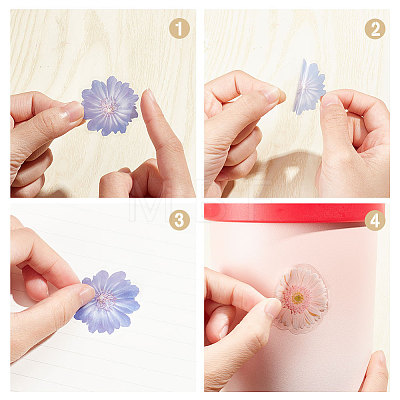 5 Bags 5 Styles PVC Plastic Floral Self Adhesive Decorative Stickers STIC-CP0001-07-1