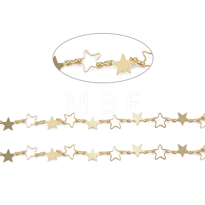 Handmade Brass Star Link Chains CHC-I036-06G-1