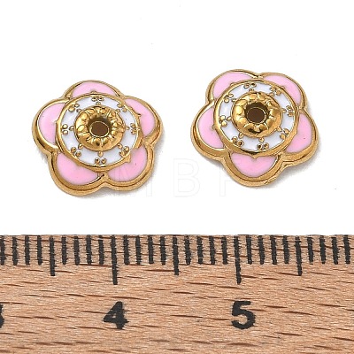 304 Stainless Steel Enamel Bead Caps SA-CBAD60D-09G-04-1