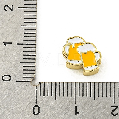 Rack Plating Brass Enamel Beads KK-U029-22G-05-1