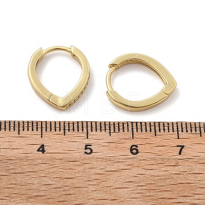 Brass Micro Pave Clear Cubic Zirconia Huggie Hoop Earrings EJEW-A058-26G-1