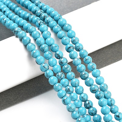 Synthetic Turquoise Beads Strands TURQ-H038-4mm-XXS09-1