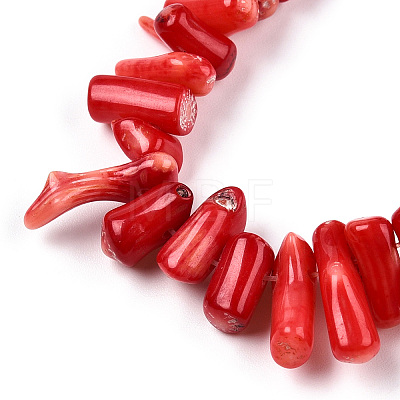 Dyed Chips Synthetic Coral Beads Strands X-CORA-Q026-01A-1