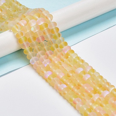 Frosted Transparent Glass Beads Strands FGLA-M002-01G-1