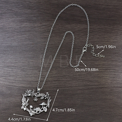 Flower & Mushroom Zinc Alloy Pendant Necklaces FS-WG17225-02-1