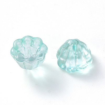 Transparent Spray Painted Glass Beads GLAA-T016-32B-1