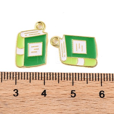 Golden Plated Alloy Enamel Pendants X-ENAM-Z017-12G-02-1