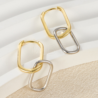 925 Sterling Silver Dangle Hoop Earrings for Women EJEW-F317-29GP-1