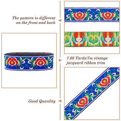 Ethnic Style Polyester Ribbon OCOR-WH0047-38K-1