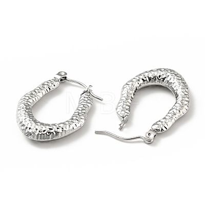 Non-Tarnish 304 Stainless Steel Teardrop Chunky Hoop Earrings for Women EJEW-G293-14P-1