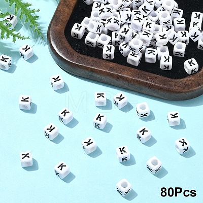 Acrylic Horizontal Hole Letter Beads OACR-YW0002-08K-1