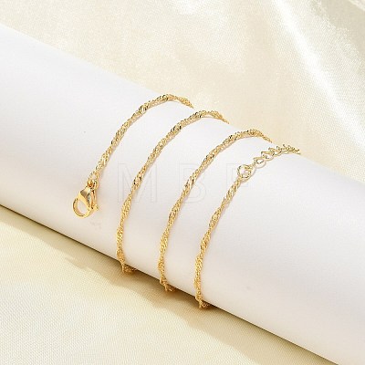 Brass Singapore Chain Necklaces for Women NJEW-Q020-01G-1