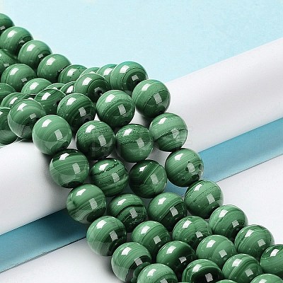 Natural Malachite Beads Strands G-F571-27AB1-12mm-1