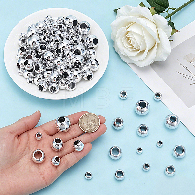 150Pcs 7 Styles UV Plating Electroplating ABS Beads KY-PH0002-44-1