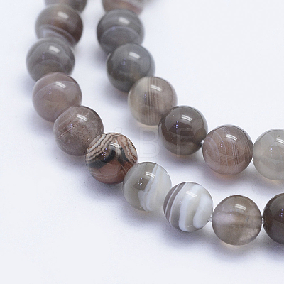 Round Natural Botswana Agate Bead Strands X-G-I166-02-6mm-1