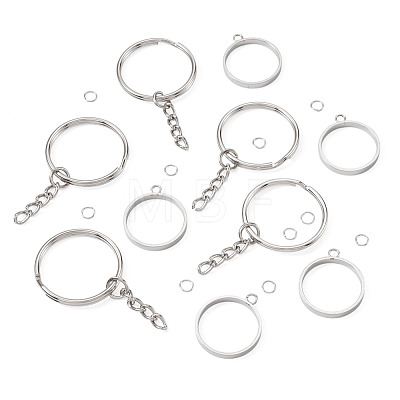 5Pcs 304 Stainless Steel Open Back Bezel Pendants STAS-TAD0001-01E-1