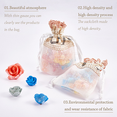 Organza Gift Bags with Lace OP-R034-10x14-06A-1