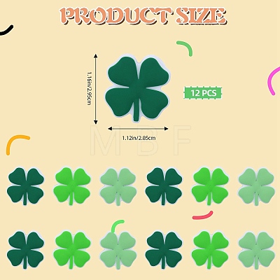 12Pcs 3 Colors Clover Food Grade Eco-Friendly Silicone Focal Beads SIL-SZ0001-18-1